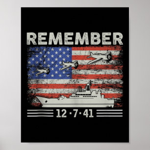 Wwii Remember Pearl Harbor Memorial Day December 7 Poster