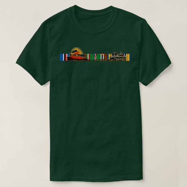 WWII Service Ribon Bar w M18 HellCat Killing Germa T-Shirt (Design Front)