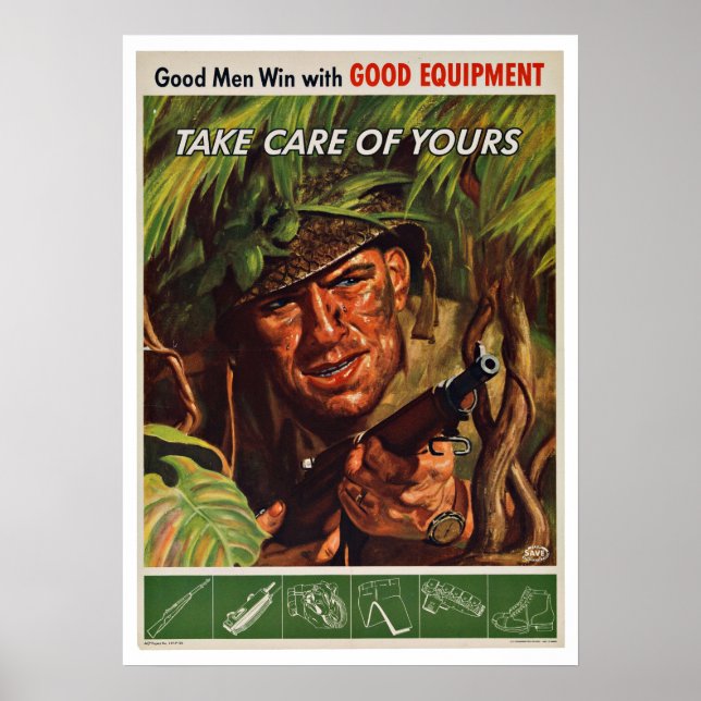 WWII Soldier - Vintage Patriotism Poster (Front)