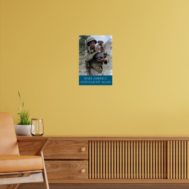 WWII Soldier with puppy MAAFA Poster (Living Room 2)