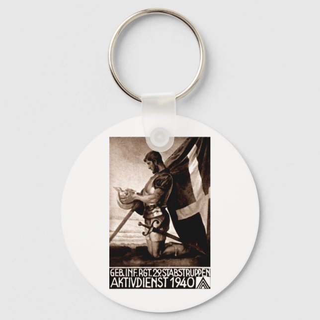 WWII Swiss Poster Keychain (Front)