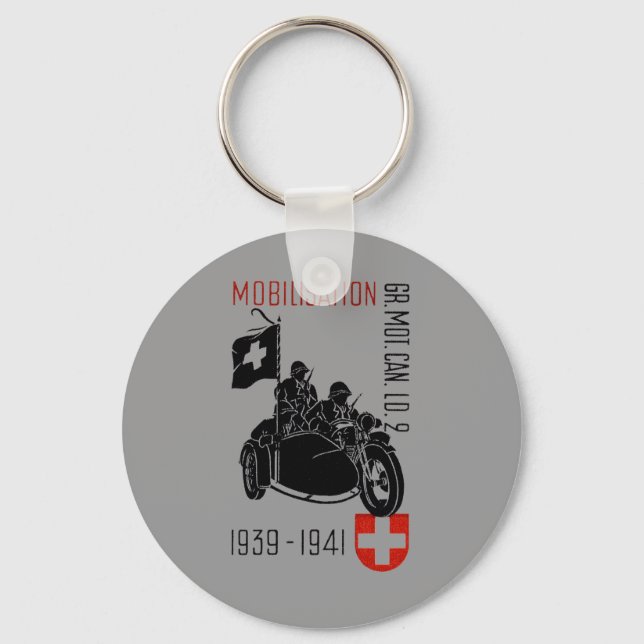 WWII Swiss Recon Motorcycle Keychain (Front)