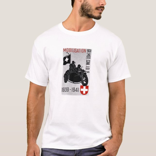 WWII Swiss Recon Motorcycle T-Shirt (Front)