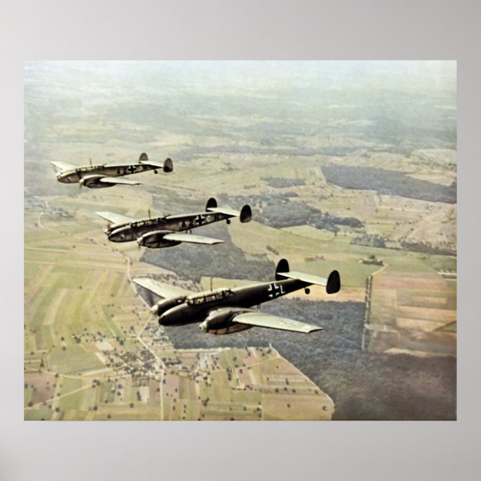 WWII Three Messerschmitt ME 110 Poster