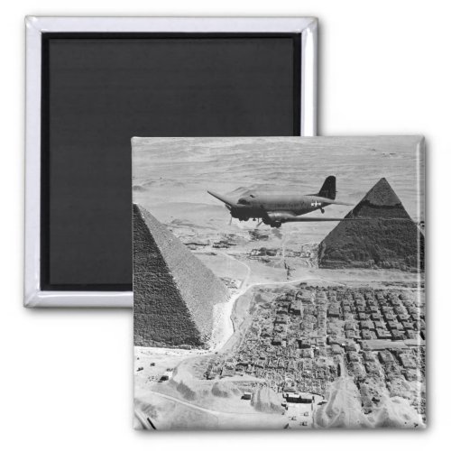 WWII Transport Planes Flying Over Pyramids Magnet