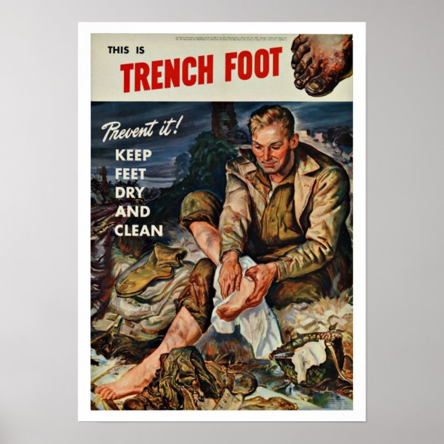 WWII Trench Foot - Vintage Patriotism Poster (Front)