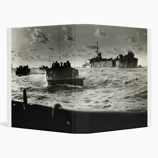 WWII US Marines assault Iwo Jima 3 Ring Binder