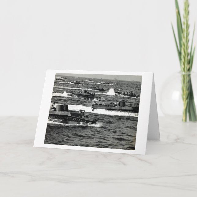 WWII US Marines invade Iwo Jima Card (Front)