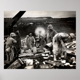 WWII US Marines on Iwo Jima Poster