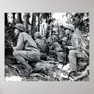 WWII US Marines on Peleliu Poster