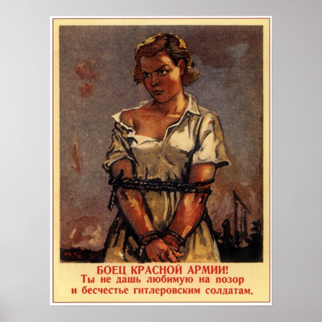 WWII USSR Soviet Propaganda 1942 Poster (Front)