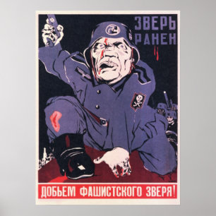 WWII USSR Soviet Propaganda 1943 Poster