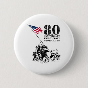 Wwii Victory 80th Anniversary 1945-2025 Veterans 4 Button