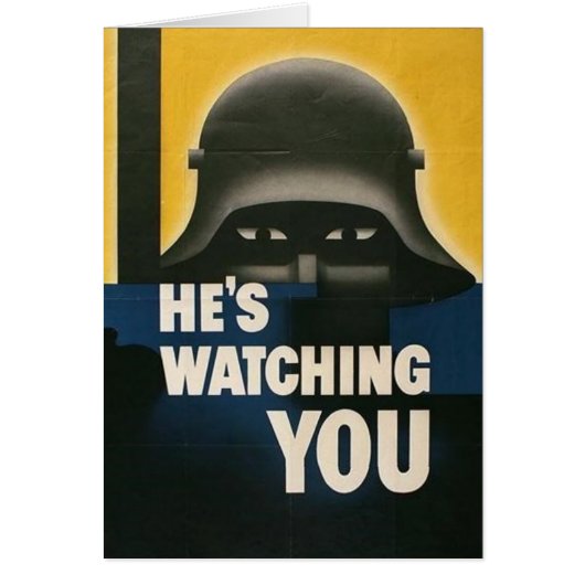 WWII Vintage Poster Greeting/Note Card (Front)