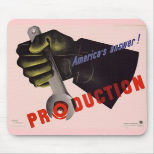 WWII Vintage Poster Mouse Pad