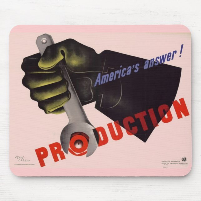 WWII Vintage Poster Mouse Pad (Front)