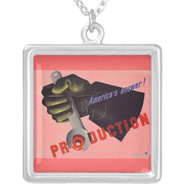 WWII Vintage Poster Necklace (Front)
