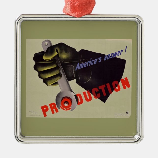 WWII Vintage Poster Ornament (Front)
