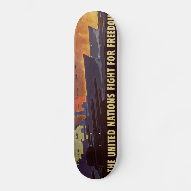 WWII Vintage Poster Skateboard (Front)