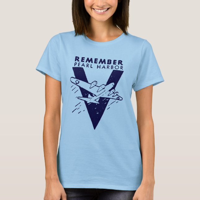 WWII White Remember Pearl Harbor T-Shirt (Front)
