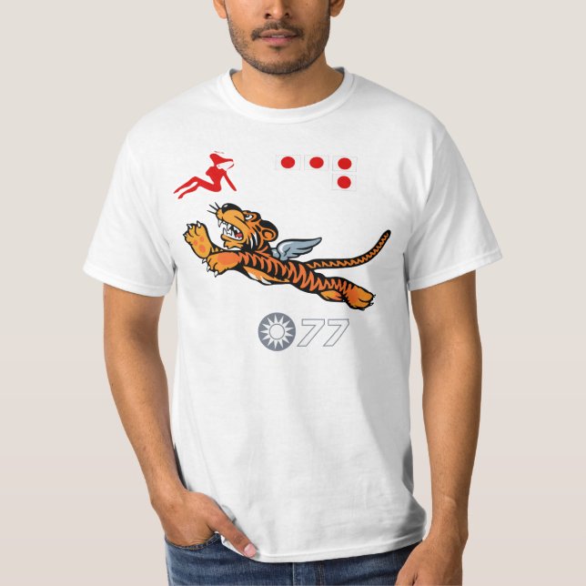 WWII Wing Art (Flying Tigers) T-Shirt (Front)