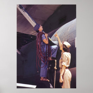 WWII Women Aviation Mechanics Poster