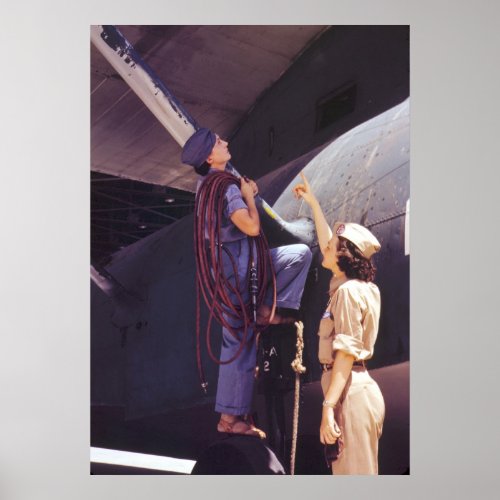 WWII Women Aviation Mechanics Poster