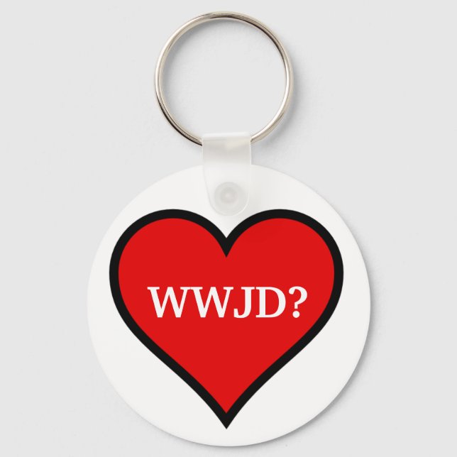 WWJD heart Keychain (Front)