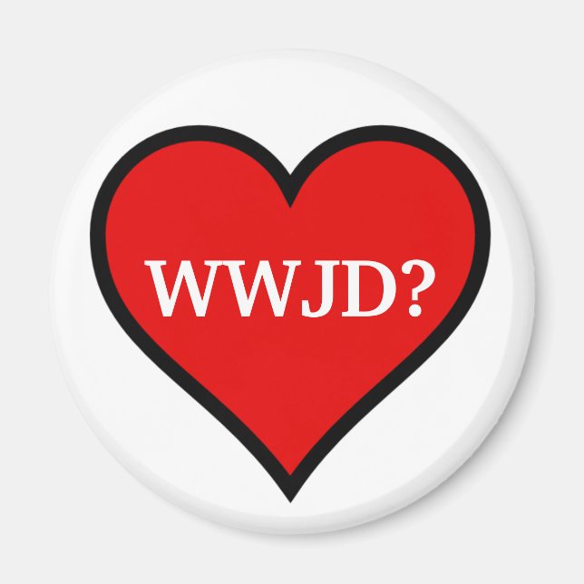WWJD Heart Magnet (Front)