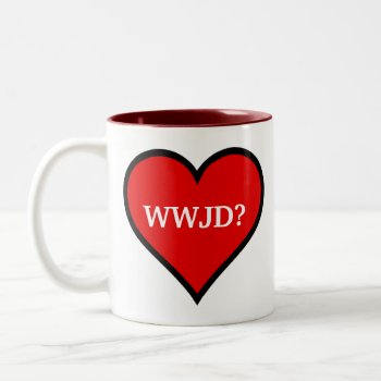 Wwjd Heart Two-tone Coffee Mug by Brookelorren at Zazzle