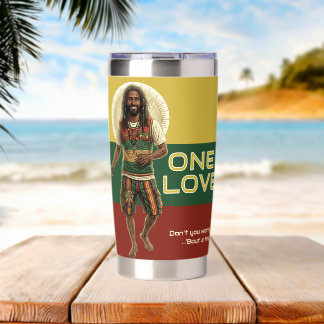 WWJD Reggae Vibes, Everyday Jesus, Rasta One Love Insulated Tumbler