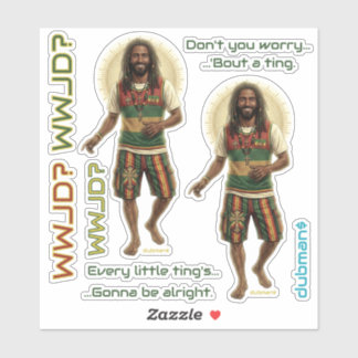 WWJD Reggae Vibes, Everyday Jesus, Rasta One Love Sticker