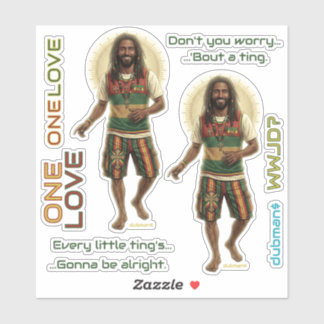 WWJD Reggae Vibes, Everyday Jesus, Rasta One Love Sticker