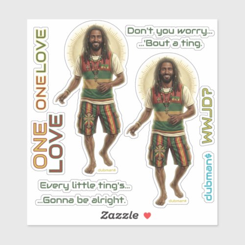 WWJD Reggae Vibes, Everyday Jesus, Rasta One Love Sticker
