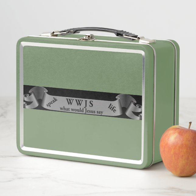 WWJS What Would Jesus Say? Metal Lunch Box (In Situ)