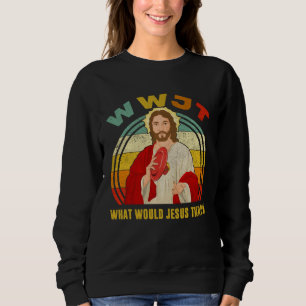 WWJT What Would Jesus Throw Vintage Disc Golf Sweatshirt
