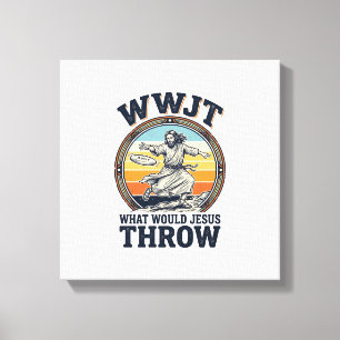 WWJT What Would Jesus Throw Vintage Disc Shirt_1 Canvas Print
