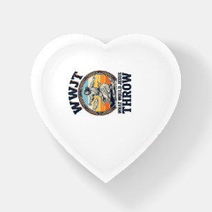 WWJT What Would Jesus Throw Vintage Disc Shirt_1 Paperweight
