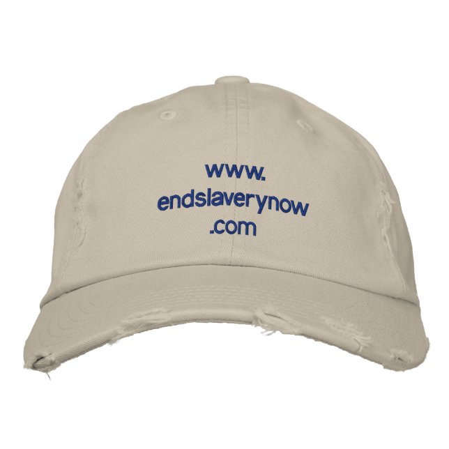 www.endslaverynow.com embroidered baseball hat (Front)