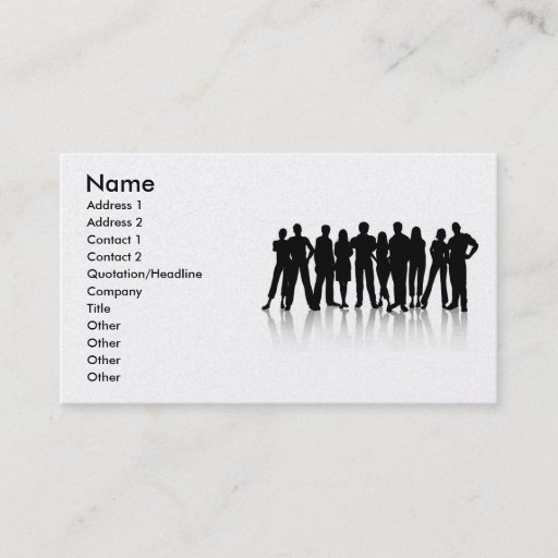Customizable www_Garcya_us_human silhouetes vector, Name, Ad... Business Cards