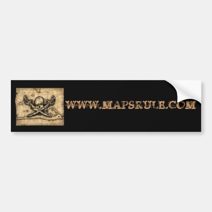 WWW.MAPSRULE with pirate skull Bumper Stickers