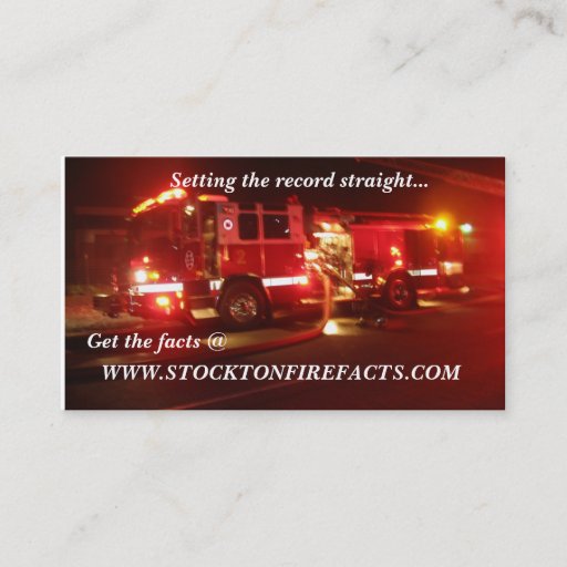 Customizable WWW.STOCKTONFIREFACTS.COM BUSINESS CARD TEMPLATES