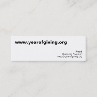 www.yearofgiving.org, Reed, reed@yearofgiving.o... Mini Business Card