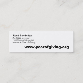www.yearofgiving.org, Reed, reed@yearofgiving.o... Mini Business Card