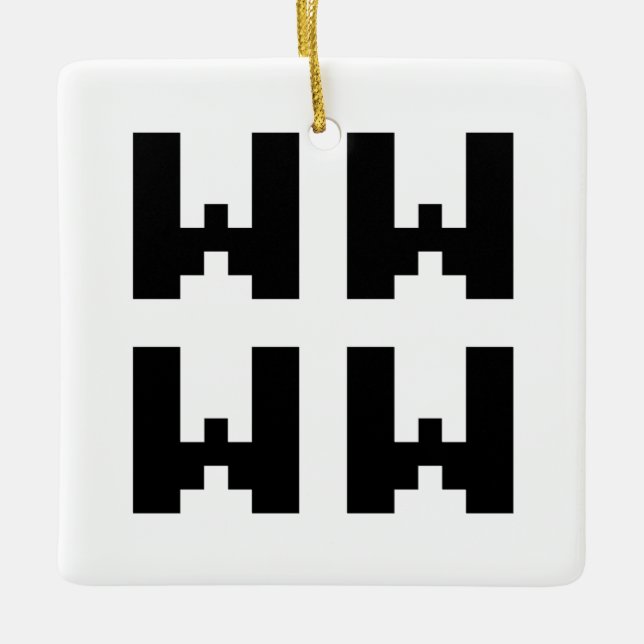WWWW | LOL Japanese Internet Slang Ceramic Ornament (Front)