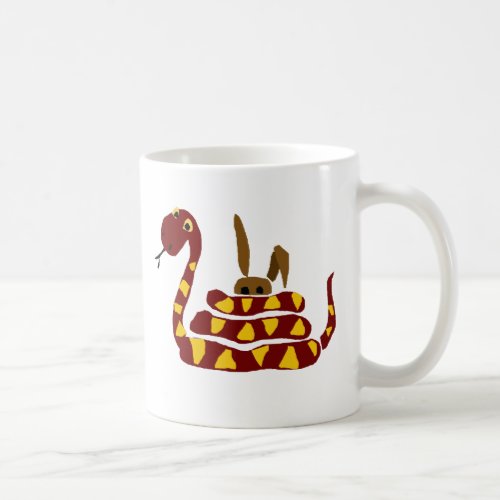 WX_ Funny Snake Squeezing Rabbit Cartoon Coffee Mug