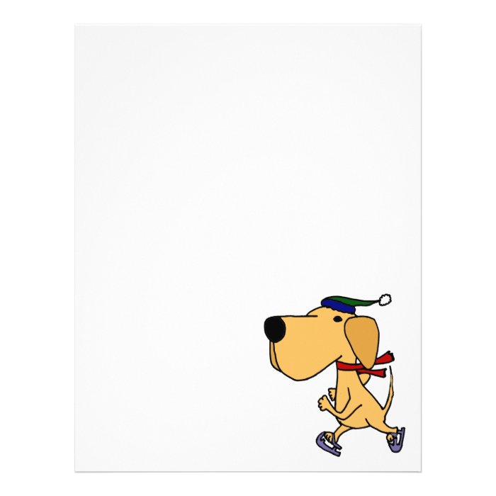 WY  Funny Labrador Dog Ice Skating Letterhead Template