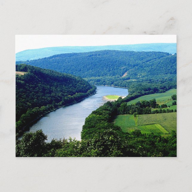 Wyalusing Pa Endless Mountain River Photo Postcard (Front)