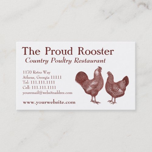 Wyandotte Chickens Rooster and Hen Business Card