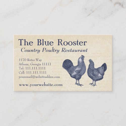 Wyandotte Chickens Vintage Country Farm Charm Business Card